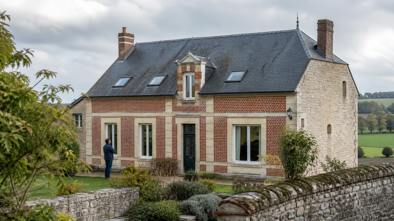 Habitat du Laonnois et projet de combles Maison en brique et pierre du Laonnois observée avant l’isolation des combles